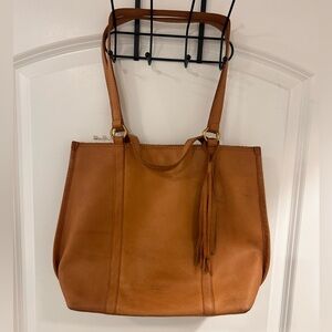margot Tan Leather Tote Bag